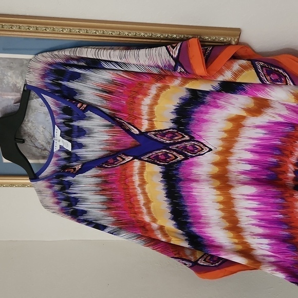 Trina Turk Theodore Dress 100%Silk Size XS Small Elegant Glam Coastal Bohemian - Picture 2 of 12